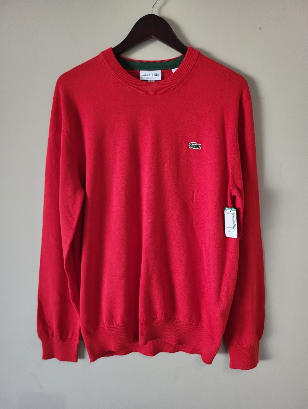Lacoste Men's Red Crewneck Sweater - Classic Knit